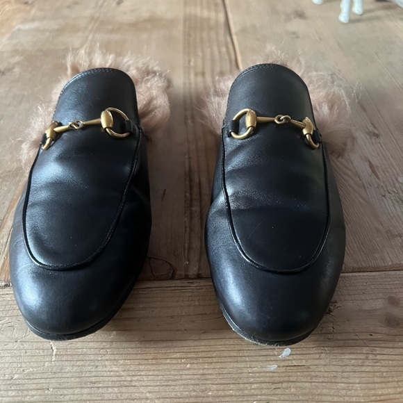 Gucci woman’s black princetown fur sides 100% authentic Mules slipper - Picture 4 of 16